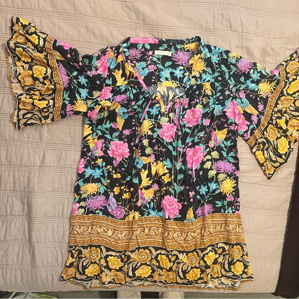 Spell & The Gypsy Butterfly Dress with Bell Sleeves - Picture 4 of 5
